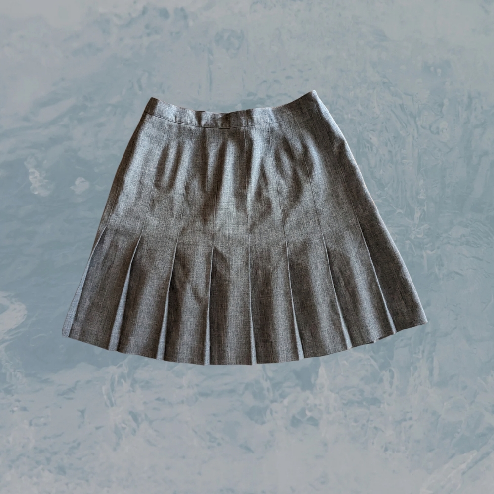 Vintage Gray Pleated Mini Skirt